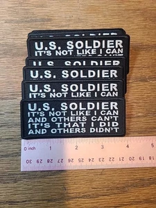 BIKER MILITARY PATCH FUNNY Patch "U.S. SOLDIER I DID AND OTHERS" - 4x1.5 inch - Picture 1 of 2