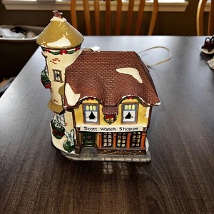 Holiday Time Scott Uhr Shoppe Porzellan Weihnachtsdorf Sammlerstücke - Bild 1 von 5