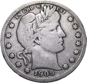1909 D Barber Quarter FINE - Picture 1 of 2