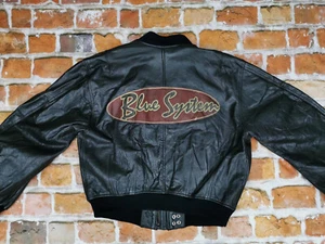 Blue System Vintage Chaqueta de Cuero León Negro Informal Talla: XL Punta Top - Picture 1 of 12
