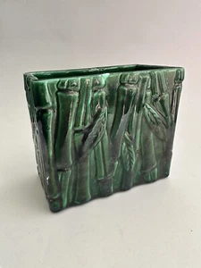 Fioriera vintage della linea bambù Mairmar della California anni '50 ceramica verde - Foto 1 di 23