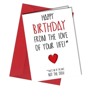 #1808D From the love of your life NOT THE DOG BIRTHDAY Card Funny Humour Pet - Picture 1 of 2