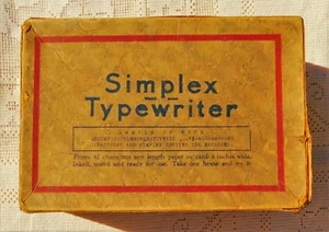 VINTAGE EARLY 20th CENTURY EMPTY SIMPLEX MODEL "B" TYPEWRITER CARDBOARD BOX  - Bild 1 von 7