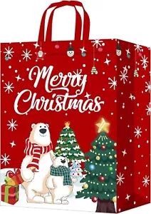 1 Pack Christmas Tote Bag, Extra Large Reusable Grocery Bag with Handle, Present - Picture 1 of 6