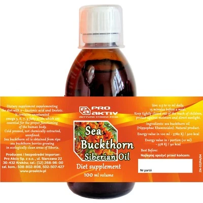 100ml Oil 100% SEA BUCKTHORN, ROSEHIP, CEDAR, NIGELLA, JUNIPER HAWTHORN Proaktiv - Image 1 of 4