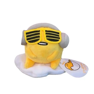 Sanrio Gudetama The Lazy Egg Small Plush Toy Headphones Sunglasses 5.5”x5.5” NWT - Picture 1 of 7