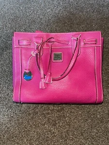VTG Dooney & Bourke Satchel Purse Handbag Pink Leather Tassels Charm - Imagen 1 de 10
