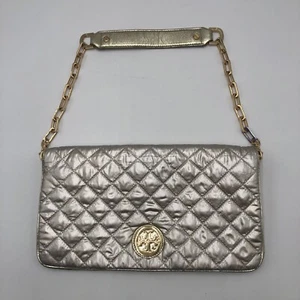 Tory Burch Metallic Shoulder Clutch Chain Strap Bag Purse READ - Picture 1 of 19