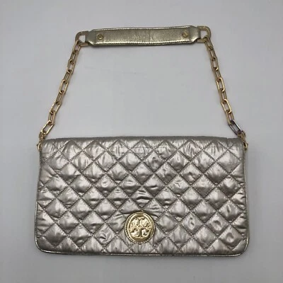 Tory Burch Metallic Shoulder Clutch Chain Strap Bag Purse READ - Image 1 of 4