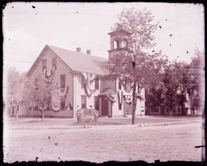 (1) LATE 1800s-EARLY 1900s GLASS NEGATIVE, ELM STREET SCHOOL, CAMDEN, MAINE #1 - Picture 1 of 2
