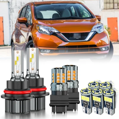For Nissan Versa Note 17-19 LED Headlight Turn Signal Side Marker Light Bulbs 9x - Image 1 of 4