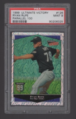 1999 UPPER DECK ULTIMATE VICTORY 100 PARALLEL #126 RYAN RUPE PSA 9 ROOKIE SP - Image 1 of 2