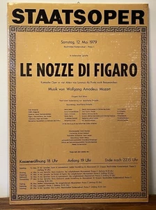 Póster de colección Staatsoper Wein Opera 1979 Le Nozze Di Figaro 17x24 RARO MOZART - Imagen 1 de 4