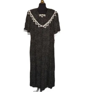 Scott McClintock Jumpsuit Romper Sz 18 Black Wide Leg Vintage 80s New Deadstock - Picture 1 of 12