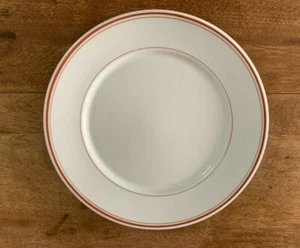 1 Dinner Plate Deshoulieres Creations Della Torre France RED Rust Orange Band - Picture 1 of 2