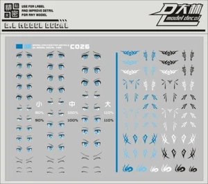 D.L high quality Common Eyes Tattoo Decal For ACGN MS Mobile Suit Girl model B * - Picture 1 of 1