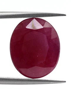 Loose Oval 14.08 Ct Gemstone Certified Natural Ruby Pinkish Red Color 14x12 mm - Picture 1 of 11