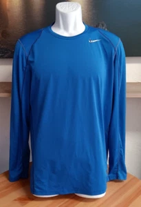 Nike Pro Dri Fit Men’s Medium Blue Athletic Fitted Long Sleeve Running Training - Picture 1 of 8