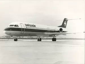 SWISSAIR AIRBUS FOKKER 100 LARGE PHOTO HB-IVA - Picture 1 of 1