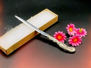 SOLID STERLING Silver LETTER OPENER - CROCODILE - 3oz - Fabulous item - Picture 1 of 9
