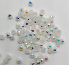 24pc Swarovski Crystal White Opal Ab 4mm Faceted Round 5000 Beads; Iridescent