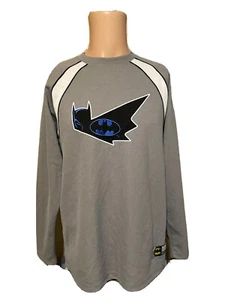 YOUTH Vintage Embroidered BATMAN Long Sleeve Gray Jersey Size 18/20 - Picture 1 of 10