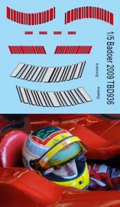 1/5 Decals per Casco for Luca Badoer  2009 F1  TBD936 - Picture 1 of 1