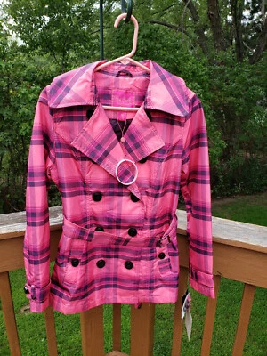 NWT  Pink Envelope  Pink Plaid Jacket Sz. M  NEW - Image 1 of 3