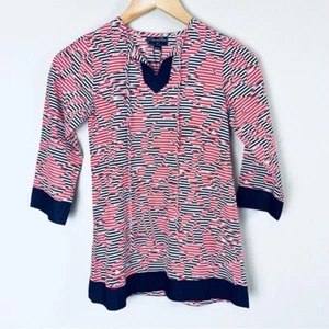 NEW Oscar De La Renta Floral Nautical Striped Long Sleeve Tunic Dress Size 8 Y - Picture 1 of 9