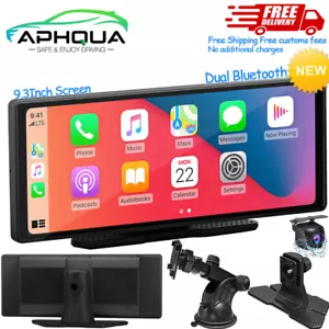 APHQUA 9.3 Inch Bluetooth Stereo Car Radio Wireless Apple Carplay Android Auto - Picture 1 of 8