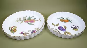 2 Royal Worcester Evesham Gold Quiche Flan Dishes Oven to Table Ware 10" & 9" - Picture 1 of 14