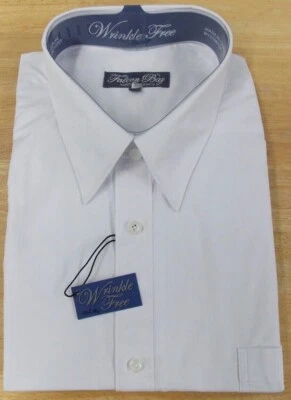 Falcon Bay 长袖正装衬衫舒适弹力领,无皱纹,白色 — 第 1/2 张图片