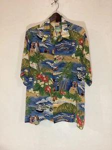 Reyn Spooner Inter Island Airways Hula Girl Fun & Sun Hawaiian Shirt (XL) - Picture 1 of 3