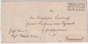 Old Germany, Westhofen District Arnsberg, Letter Filler/Frame Stamp, 30.8.(69) - Picture 1 of 2