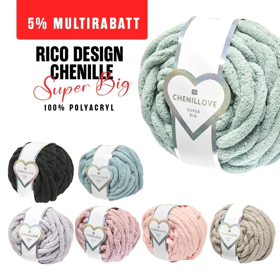 Rico Chenillove Super Big | 300g Chenille | JUMBO Stricken Häkeln Wolle flausch - Bild 1 von 1