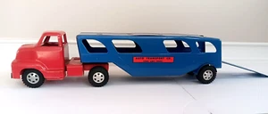 Rare Vintage Dunwell Toy Auto Transport Co. Car Hauler Ramp Truck/Car Carrier! - Picture 1 of 20