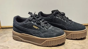 Puma Women Karmen II Idol Platform Black Suede Leather Sneakers US 7.5 Sneaker - Picture 1 of 12