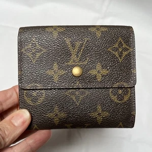 Vintage Louis Vuitton Brown Monogram Unisex Wallet USED 4 X 4.25 - Picture 1 of 12