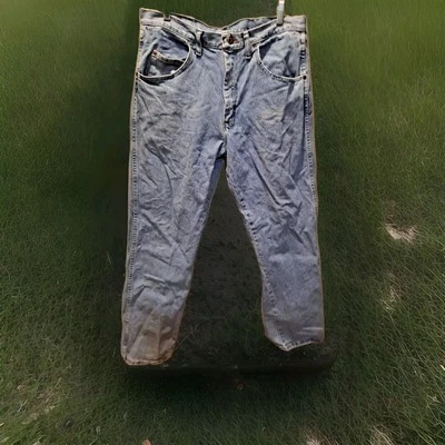 Pantalones de mezclilla Wrangler Jeans para hombre 34x32 azul lavado claro pierna recta calce regular Foto 1 de 4