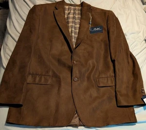 Lauren Ralph Lauren Brown Micro Suede Sport Jacket Blazer Size 44L - Picture 1 of 6