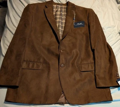 Lauren Ralph Lauren Brown Micro Suede Sport Jacket Blazer Size 44L - Image 1 of 4