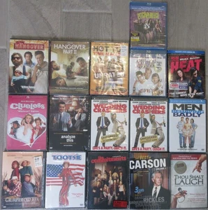 (16) DVD Comedy Humor Heat Hangover Clueless Wedding Crashers Carson Etc. NEW - Bild 1 von 17
