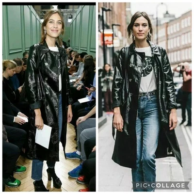 ARCHIVE BY ALEXA CHUNG M&S Briggate Vinyl Trench Coat & Belt UK 6 US 2 ASO Rare - Image 1 of 4