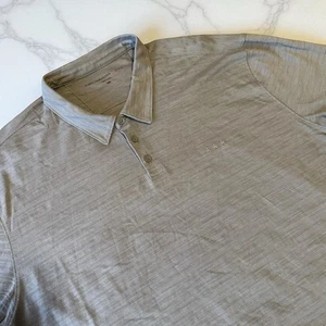 John Varvatos Hemd Grau Polo Kurzarm Struktur Baumwolle Kragen Herren XXL - Bild 1 von 7