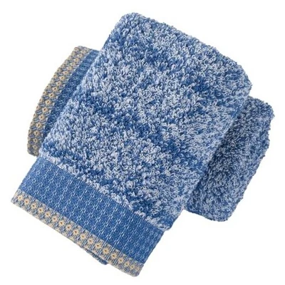  Juego de 2 toallas de mano con diseño de desvanecimiento de color con patrón de rayas súper suaves 100 % azules Foto 1 de 4