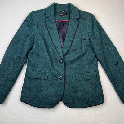 Chaqueta Blazer Talbots Perro Dachshunds Bordada Aberdeen Dos Botones Verde Talla 10 Foto 1 de 4