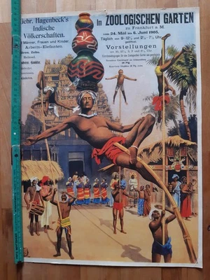 Friedländer Plakat Hagenbecks Indische Völkerschau 1905 - Bild 1 von 4