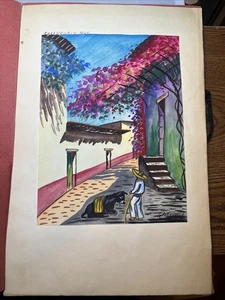 Vintage Original Gemälde von Rosa Palestino Cuernauaca Mexiko - Bild 1 von 4
