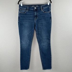 Old Navy Dark Wash Mid Rise Rockstar Super Skinny Raw Hem Denim Ankle Jeans 8  - Bild 1 von 10