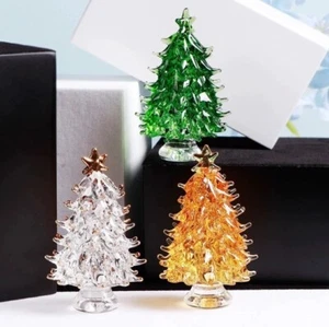 HOT Mini Christmas Trees Small Glass Tree Table Xmas Decorations Desktop DIY - Picture 1 of 15